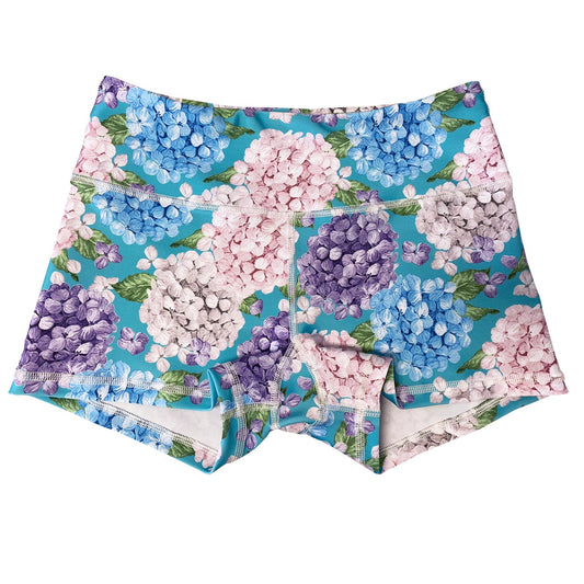 Performance Booty Shorts  - Hydrangeas