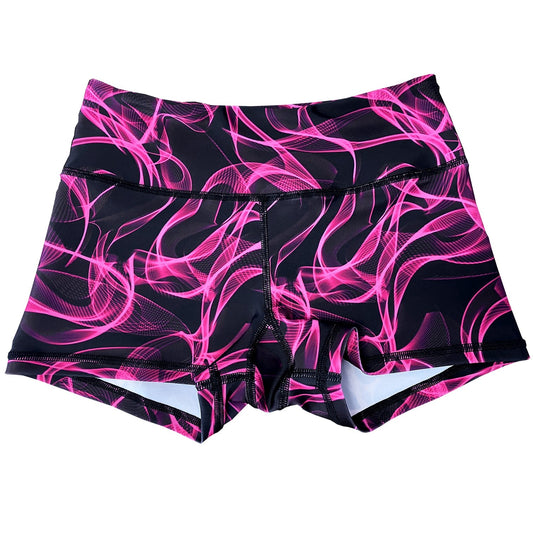 Performance Booty Shorts  - Neon Pink Smoke